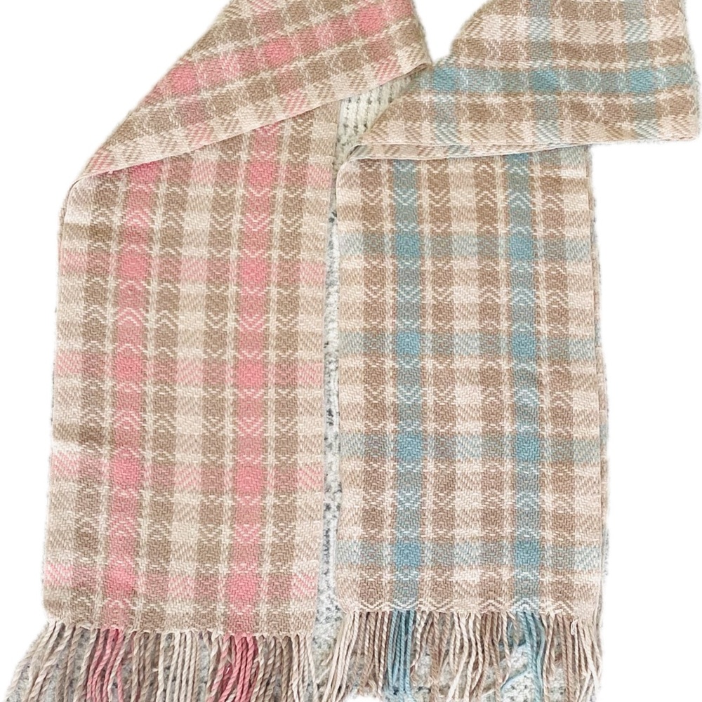 2 soft knit scarves with fringe